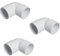 40mm White Solvent Waste Pipe Fittings, 90-Degree Knuckle Bend Connectors, Pack of 3