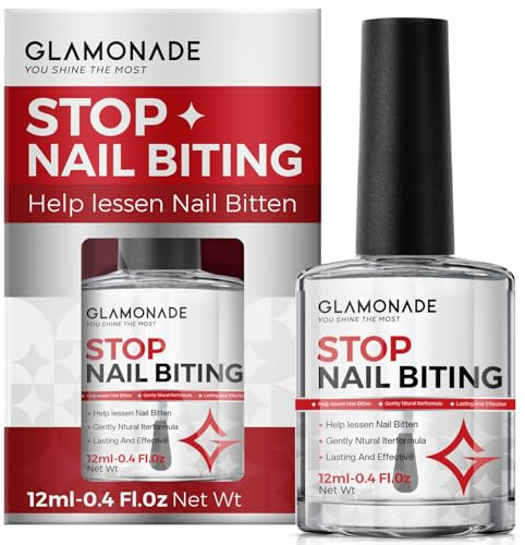 Glamonade Nagellack Gegen Nägelkauen: Bitterer Lack Gegen Nägelbeißen und Daumenlutschen - Fingernägel Kauen Stoppen - Klar Wasserfest Schnelltrocknend - Für Kinder und Erwachsene 12ml