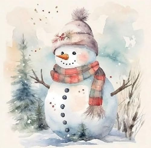Servietten 3-lagig 25x25 cm | 20 Stück | Papierservietten Bunt Perfekt für den Weihnachtstisch | Weihnachten | Tischdeko | Decoupage | Serviettentechnik (Schneemann 2)