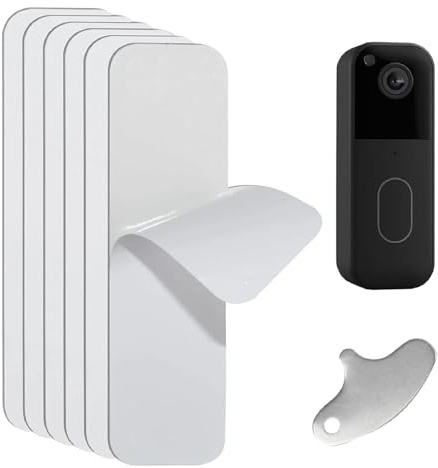 No Drill Sticky Adhesive Holder Compatible with Blink Doorbell Mount | 6 Pack 1 Key Tool Adhesive Blink Doorbell Mount Compatible With Ring And Blink Doorbell 2nd Gen Smooth Surface Holder