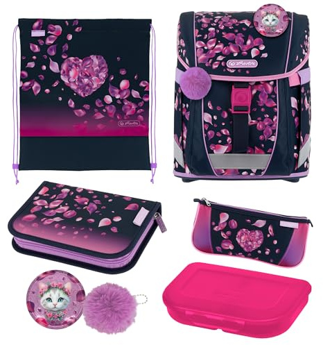 herlitz mitwachsender Schulranzen FiloActive XL, 7-teiliges Set, 1.Klasse Junge Mädchen Kinder 21 L