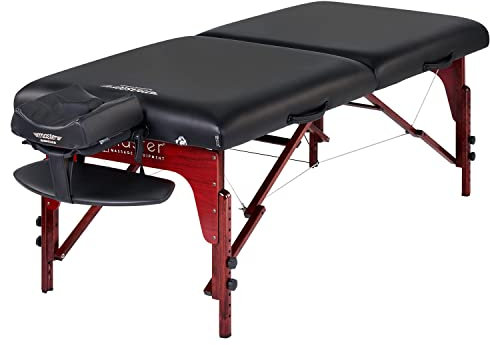 Master Massage Monclair Mobil Massageliege Reiki Kosmetikliege Therapiebett Klappbar Holz 79cm Schwarz