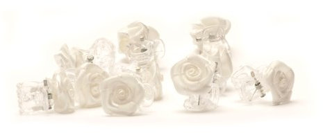 5 x Rosen auf Haarklammer - Brauthaarschmuck - Rosenhaarklammern - weiß