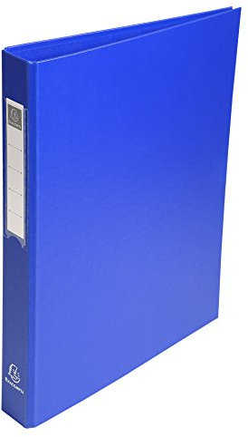 Exacompta 51382E 10er Pack Ringbücher aus festem Karton 1,8mm Kunststoffbezug aussen und innen, 4 Ringe Füllhöhe 25mm für DIN A4 - Blau