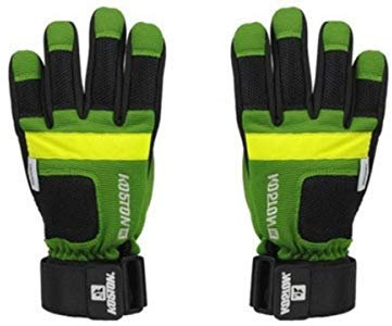 Koston Slide Handschuhe Longboard Gloves Grün/Gelb/Schwarz - Skateboard Handschuhe - Slidegloves Slider Glove Set mit Security Reflector System, Grösse:M
