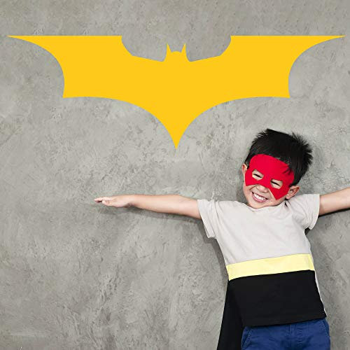 Batman Auto Sticker Aufkleber Dark Knight Gotham Arkham Logo Autoaufkleber (30cm B x 9,9cm H S, Gelb)