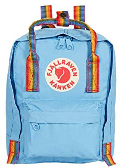 Fjallraven Unisex's Kånken Mini Sports Backpack, Air Blue-Rainbow Pattern, One Size 23621