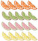 20 Stück Holz Lineal, Kinderlineal, Farbiges Lineal, Kreative Fruchtserie, für Kinder, Studenten, Büro