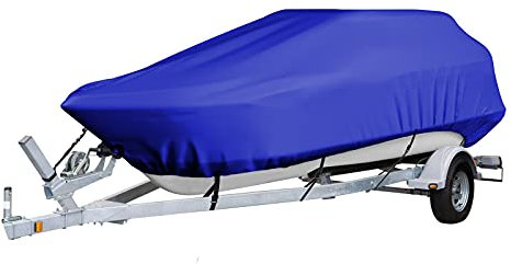 ELVONS Housse De Bateau Semi-Rigide, 210d RéSistance à La PoussièRe Et Aux DéChirures Tissu Oxford Housse De Bateau La Taille Peut êTre PersonnaliséE,Bleu,17~19ft(600cm*300cm)