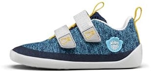 Affenzahn Barfußschuh Knit Happy mit Klettverschluss, Vegan, rutschfest, Flexibel, Reflektierend, besonders leicht in Größe 21-32 Pinguin - Blau