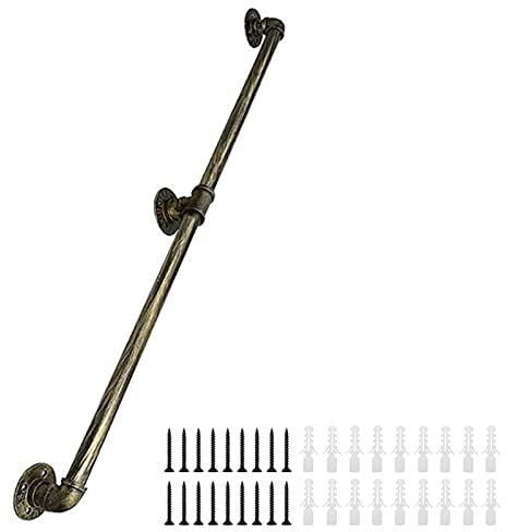 DMCHENGMA Handlauf aus antikem Messing, Metall, Schmiedeeisen, robuste Sicherheitstreppenhandläufe, Wandhalterung, Stützstange, runder Rohrgeländer-Handlauf (Size : 120cm)