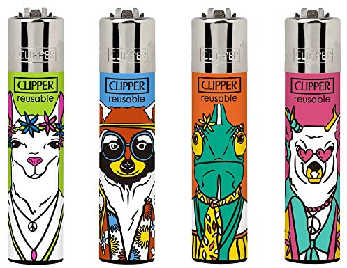 Clipper Feuerzeug 4er Set: (Hippi Theme 3)