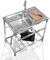 Fregadero Portatil Camping,Fregadero de Cocina Comercial con Banco de Trabajo, Fregadero de Acero Inoxidable Independiente Con Agua Fria y Caliente Grifo,para Garaje, Jardín, Cocina, Lavadero (Color