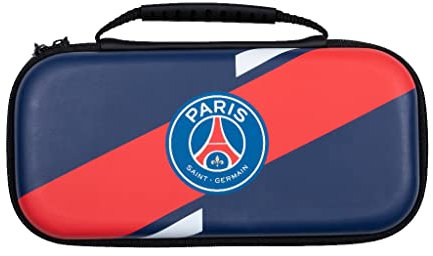 Konix PSG Housse de Protection et Transport pour Consoles Nintendo Switch, Switch Lite et Switch OLED - Rangement 8 Jeux - Bleu Marine et Rouge