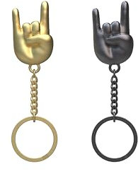 Winkee Rocks - Rock Hand Schlüsselanhänger I Zeige Deinen rebellischen Stil I Perfekt für Musikfans & Rebellen I Farbauswahl erfolgt zufällig