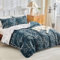 Tokokimo Double Duvet Cover Set - Blue Bedding Set Reversible Design 3pcs, Soft Microfiber Double Duvet Set 200x200 cm with Pillowcases for Bedding Bed Set, Easy Care, Printed Blue/Floral