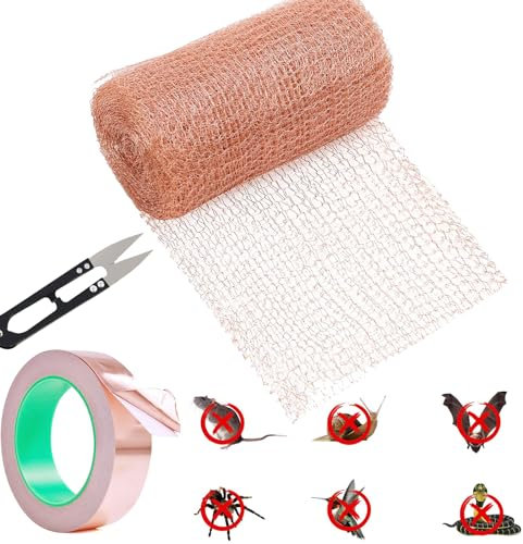 Donubiiu Kupferband Gegen Schnecken,3/6/12M Schnecken Zaun,Schneckenbarriere,Shneckenschutz Für Garten, Nacktschnecken, Mäuse Abwehr,Flexibler Tierschutz Aus Kupfergeflecht (12 M)