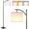 Aooshine Floor Lamps for Living Room, 60 Standing Lamp with 3 Color Temperatures, White Lampshade & Foot Switch, White Standard Corner Lamp for Bedroom Office Dorm Room(9W Bulb Included)