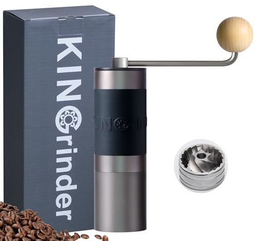 【Famous KOL Recommended】 KINGrinder K0 Straight Handle Manual Coffee Grinder with 140 Adjustable Grinding Levels for Aeropress, French Press, Drip, 25g Capacity