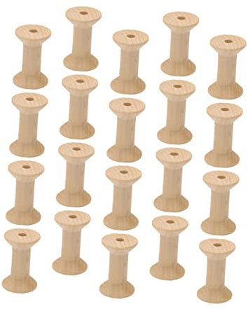 Tofficu Holzspulen 50 Stück Naturholz 27x16mm Unlackierte Selbstgemacht Garnspulen Zum Weben Basteln Kinderhandwerk