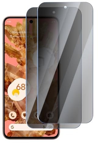 CYYAGE 2 Pièces Protection Écran Verre Trempé pour Google Pixel 8 Anti-Espion Vitre Protection Film Dureté 9H Glass, Sans Bulles, Anti Rayures