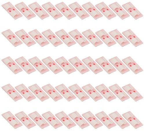 PATIKIL 100 Pcs Colgador para Luces de Exterior, Ganchos para Luces LED Decorativas Impermeables con Clip Autoadhesivo para Colgar Luces de Navidad en Exterior, Blanco