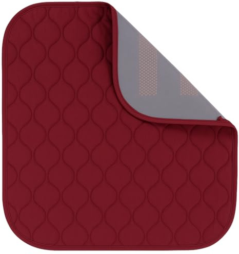Sensalou wasserdichte Rollstuhl Auflage 45 x 45 cm Rot - Waschbare Sitzunterlage für Inkontinenz, Stuhlauflage und Sessel Schutz Öko-Tex Geprüft
