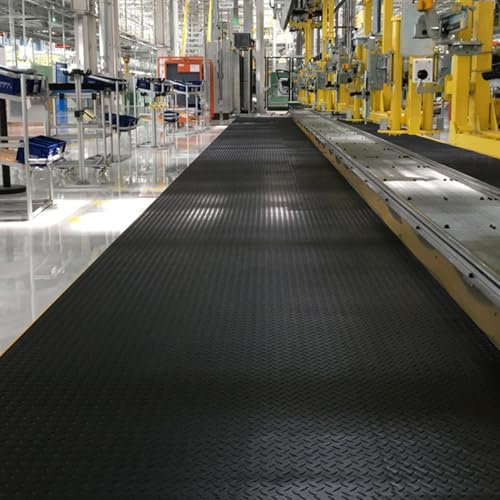 Blazea Gummimatte Werkstatt-Gummibodenmatte Schwarz, Anti-Rutsch-Garagenbodenmatte für Den Autounterboden, 1 M 1,5 M 2 M 4 M 6 M Bodenschutzmatte Läuferteppich, 2,3 Mm Dick(91.4x335.3cm (3x11ft))