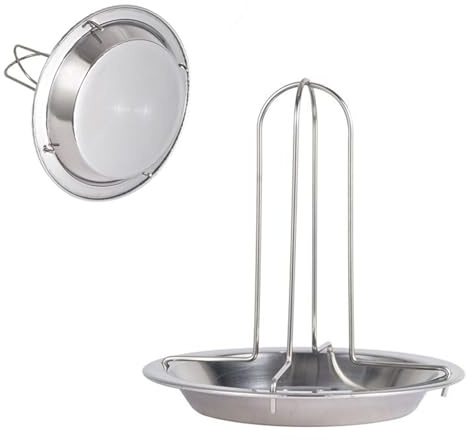 Soporte para pollo y cerveza, soporte para asador para cocinar al aire libre, acero inoxidable con bandeja de goteo, circulación uniforme del calor, almacenamiento compacto, fácil limpieza, accesorio