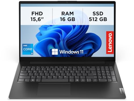 Lenovo V15 G5 IRL Professioneller Laptop 39,6 cm (15,6 Zoll) Full HD – Schwarz Prozessor Intel Core i5 13. Generation, DDR5 RAM 16 GB, SSD 512 GB schnell, Windows 11 Home