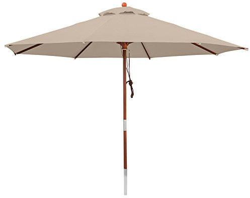 anndora® Sonnenschirm Gartenschirm 3 m rund wasserabweisend - mit Winddach Dark Natural