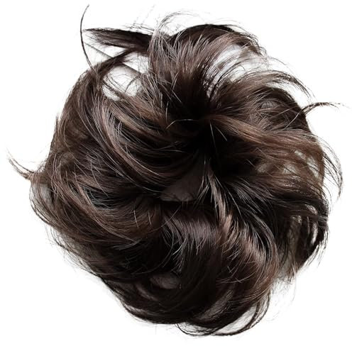 CAISHA Haarteil Haargummi Hochsteckfrisuren Voluminös Gewellt Unordentlich Kunstfaser DM13cm Braun G2C