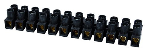 Morsettiera di collegamento | 12 morsetti per cavi da 6 mm | Colore: nero | Cofan 51001066