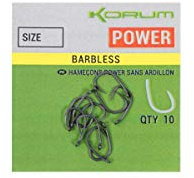 Korum Xpert Power Barbless Hooks Sizes: 6 8 10 12 14 16 : 10