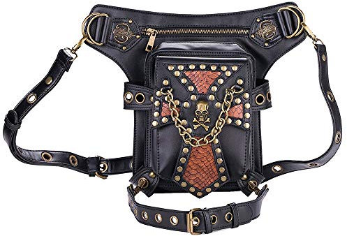 FiveloveTwo Punk Sport Tactical Wander-Hüfttaschen Mode-Hüfttaschen Beintasche Reisen Beintasche Beinbeutel Klettern Radfahren Joggen Wanderrucksäcke Beinbeutel Tasche Schwarz