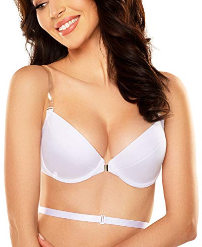 Vivisence Reggiseno Push-Up con Spalline Multiposizione 1040, Bianco,4D