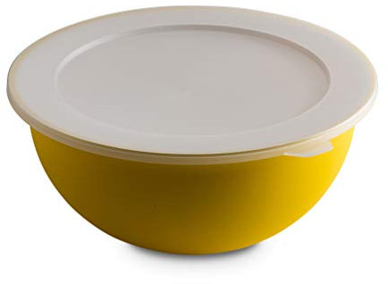 Omada Design Bol 3,5 lt + couvercle, diamètre 26 cm, blanc à l'intérieur et coloré à l'extérieur, en polypropylène et plastique antibactérien, Sanaliving