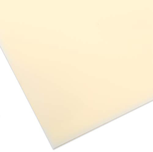 PLEXIGLAS® GS farbig, vielfältig nutzbares und bruchfestes Marken Acrylglas für Lichtobjekte etc., 3 mm dicke PLEXIGLAS® GS Platte in 12 x 25 cm, creme transluzent (1H02)