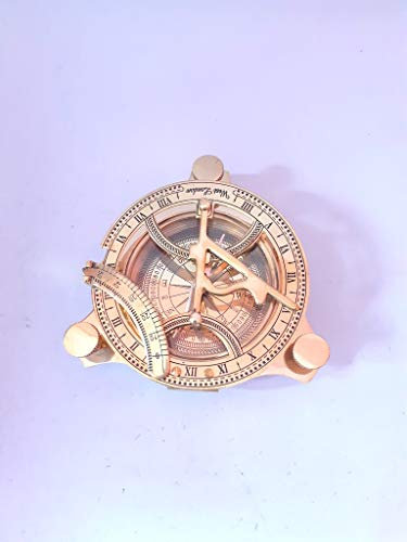 Ganga Nautical 10,2 cm Messing-Sonnenuhr-Kompass mit Gravur.