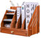 EXERZ Desktop Organiser with Drawer Wooden Paper Sorter - Assembly Easily- 3 Layers File Storage, Holds A4 Paper Document, Letter Filler and Rack Office and Home