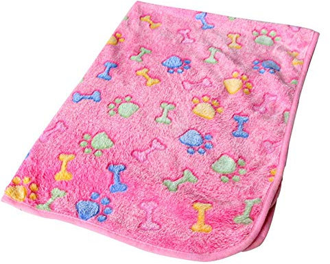 Coperta calda per animali domestici, piccola per cani, cucciolo, coperta calda per gatti e animali domestici, motivo zampa di zampa, morbida e calda, 20 x 20 cm, confortevole ed ecocompatibile