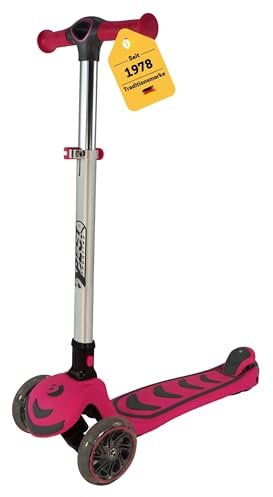 Best Sporting Scooter Kinder ab 3 Jahre I 4-Rad-Scooter mit LED-Lichtern I pink I Kinder-Scooter aus Aluminium I klappbarer Tretroller mit Rollengröße 120 x 30 mm I robuster Kinderroller