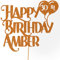Personalised Happy Birthday Glitter Cake Topper inc Balloons - Orange Any Name & Age Glitter Cake Decoration and Sprinkles - Happy Birthday Decorations - Personalised Toppers for Cakes by Cakeshop