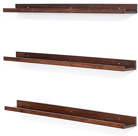 MBYD Schweberegale aus Holz, 91,4 cm, Wandmontage, tiefes Walnussholz, Bilderregal, Kinderzimmer, Bücherregale für Heimdekoration, für Schlafzimmer, Büro, Wohnzimmer, Küche, 3 gleiche Größen