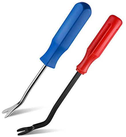 cobee Upholstery and Construction Staple Nail Remover Tool, 2 Pcs Steel Nail Puller Remover Tool with Ergonomic Handle Upholstery Nail Tack Remover Tool for Remove Staple in Furniture Wooden Case