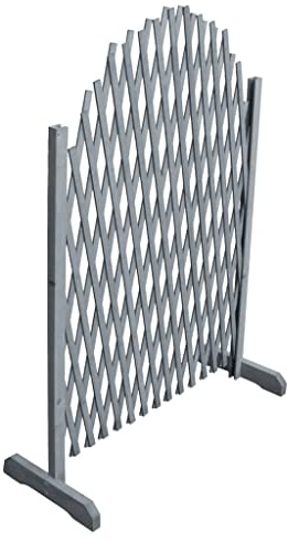 Wakects Recinzione a Traliccio Estensibile in Legno, Griglia per Rampicanti Autoportante, Staccionata per Giardino e Terrazzo, 180 x 100 cm, Grigio