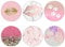 6 Pack Cell Phone Stand，Collapsible Cellphone Finger Grip Holder for Phones - Pink Lip Kiss Glitter Leopard Rose Gold Marble Dog Footprint
