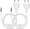 Euro Netzkabel mit Schalter [2 Stück], 3 Meter Euro Stecker Stromkabel, 2 X Ersatzkabel Anschlusskabel mit Schalter Typ C, 2 x 0,75 mm², für Leuchten, Lampen, Leuchtmittel, Weiß