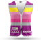 REEFLEXX Warnweste Damen Sicherheitsweste, erhöhte Sichtbarkeit im Straßenverkehr, Joggen, Fahrrad oder Auto, Pink Stripes, Größe XL