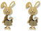 Holz Hase mit Osterei Kantenhocker braun 8 x 18cm 2 Stück Osterdeko Tisch-Deko Oster-Hase